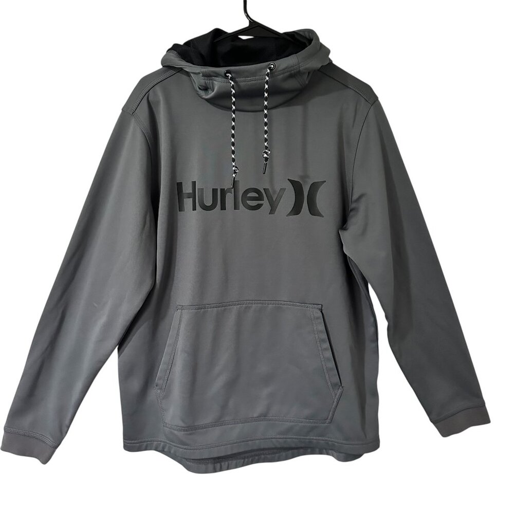 Hurley | Nike Therma-Fit Pullover Hoodie Fleece Lined Active Grey/Black Size M